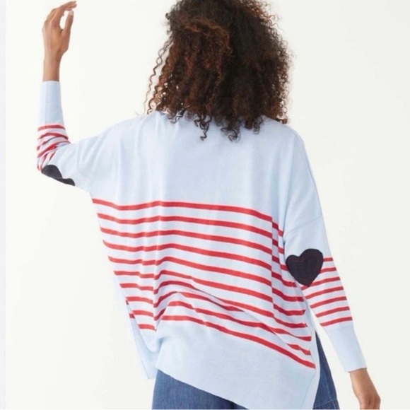 Mersea Sweaters - Mersea Light Blue and Red Striped Crewneck Sweater. In excellent condition.